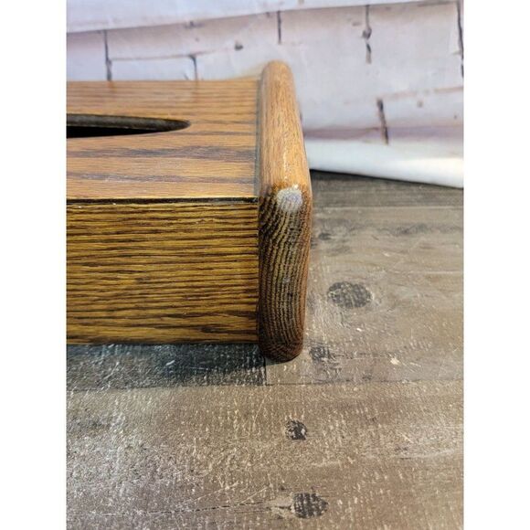 Wooden brown tissue box cover home decor figure - Picture 2 of 5